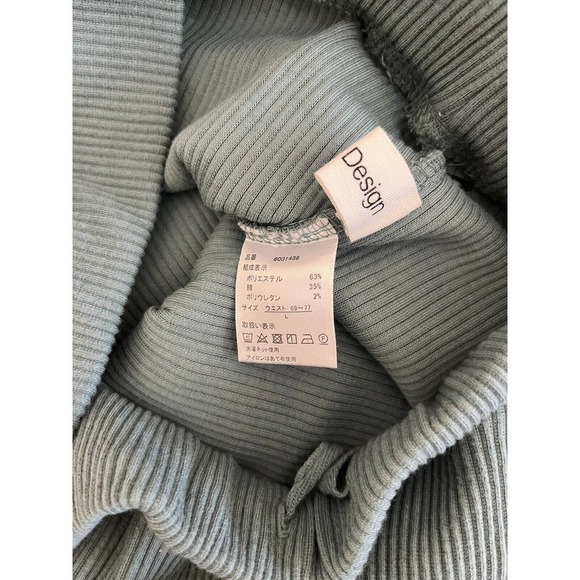 Alma Design Wide Leg Cropped Pants Size L Pull on in Green Pockets - Picture 6 of 10